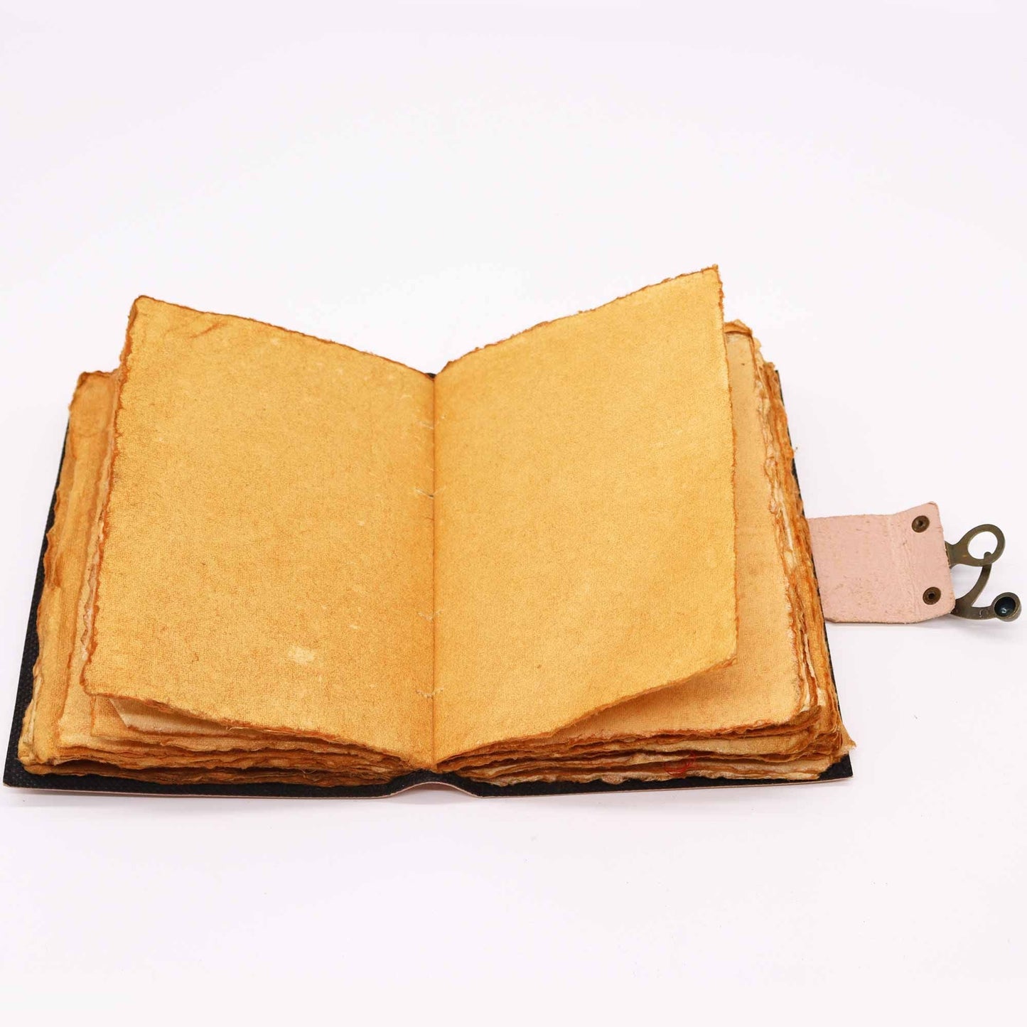 Leather Seven Chakra Colours Deckle - edge Notebook - Luna Panther
