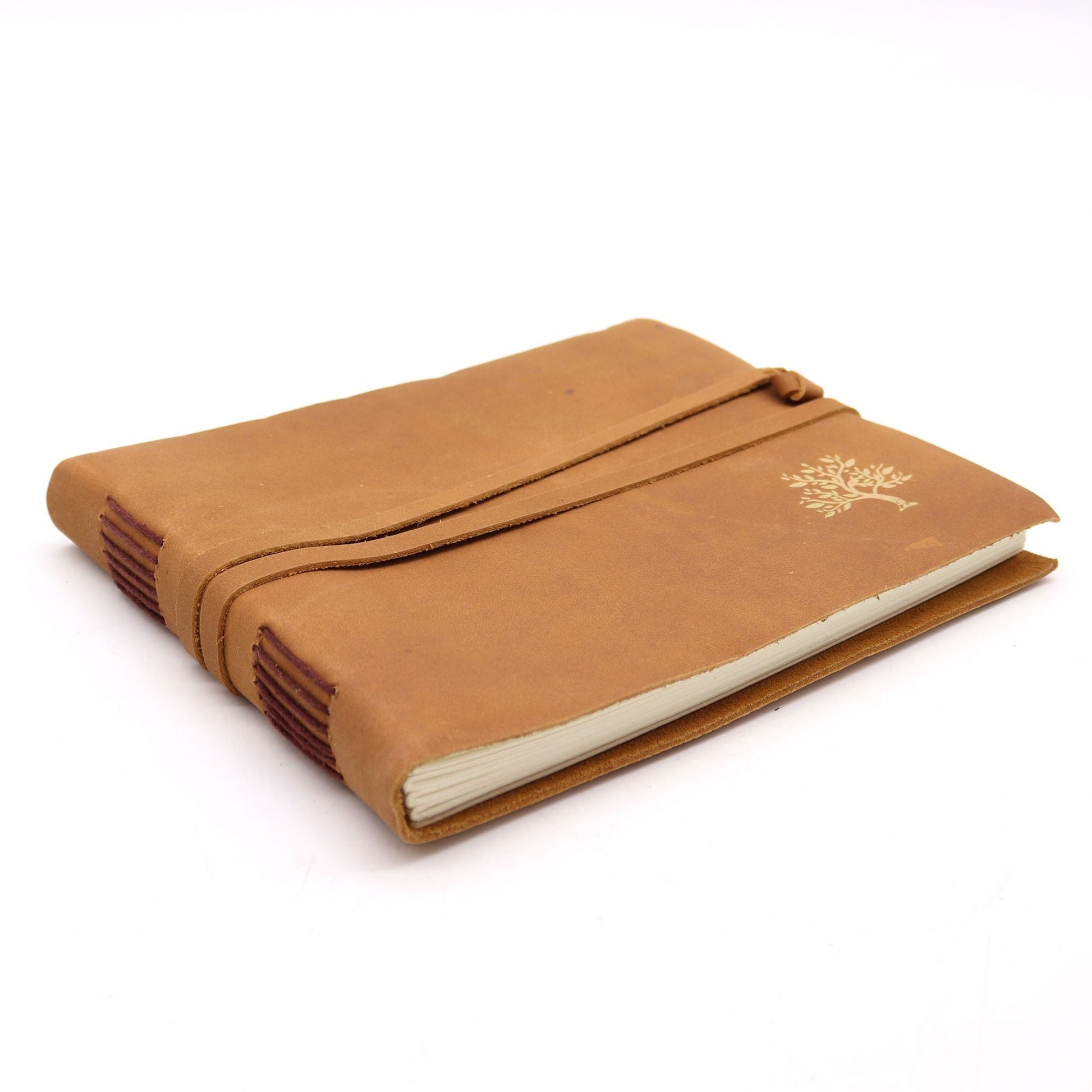 Leather Sketchbook Golden Tree - 144 pages - 18x23cm - Luna Panther