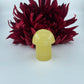 Polished Lemon Calcite Mushroom featuring soft translucent tone and gentle sheen - Luna Panther