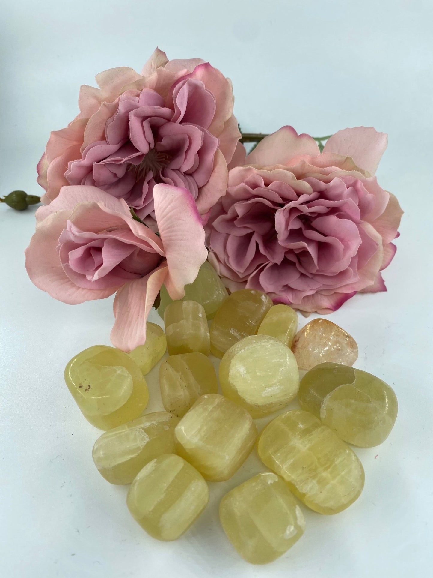 Polished Lemon Calcite - Tumble Stone featuring soft translucent tone and gentle sheen - Luna Panther