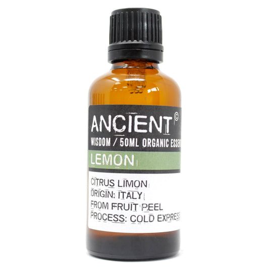 Polished Lemon Organic Essential Oil 50ml featuring natural patterning and unique variations - Luna Panther