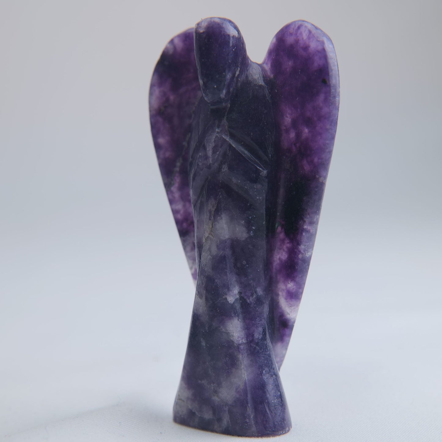 Lepidolite Angel Carving 57g 80mm - Luna Panther