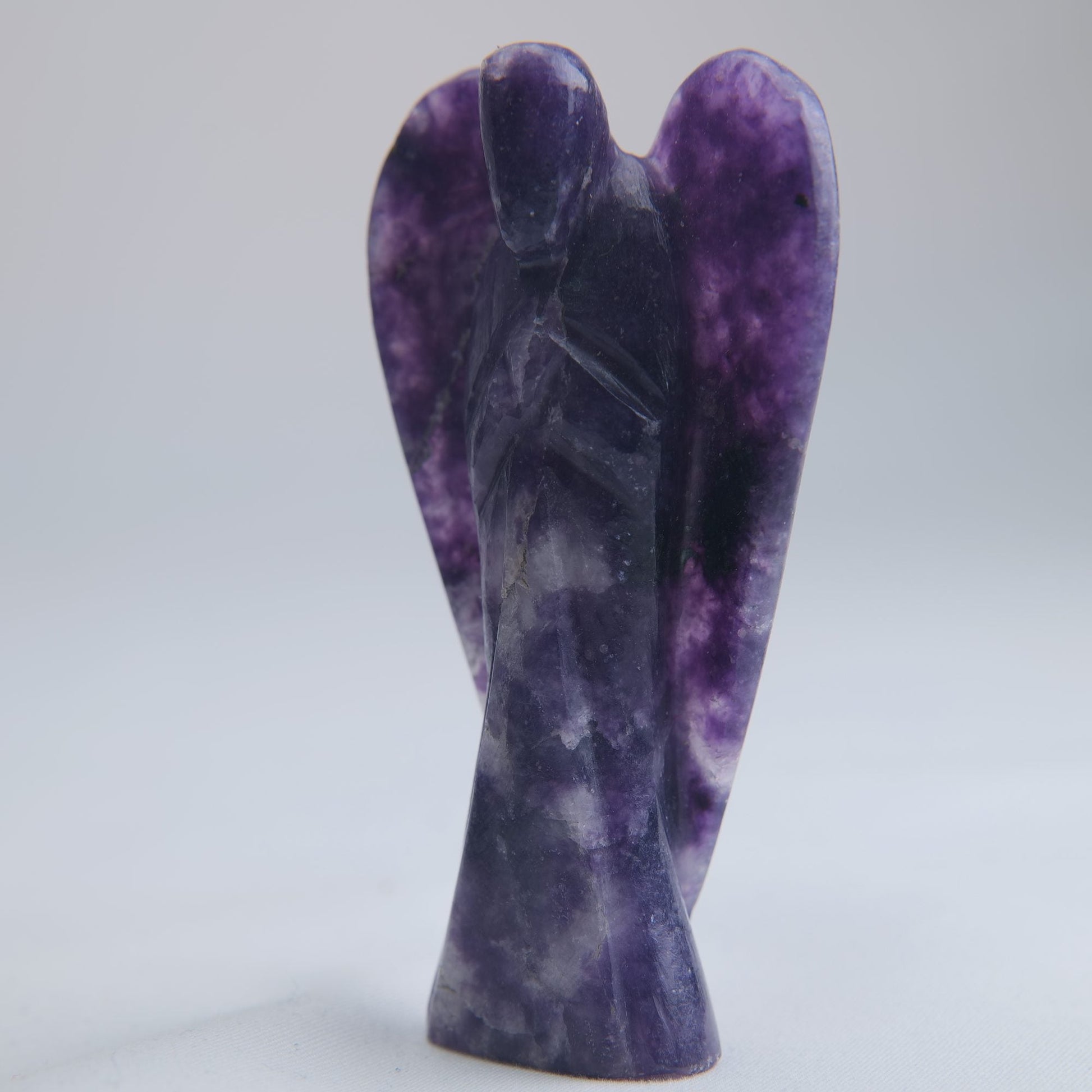 Lepidolite Angel Carving 57g 80mm - Luna Panther