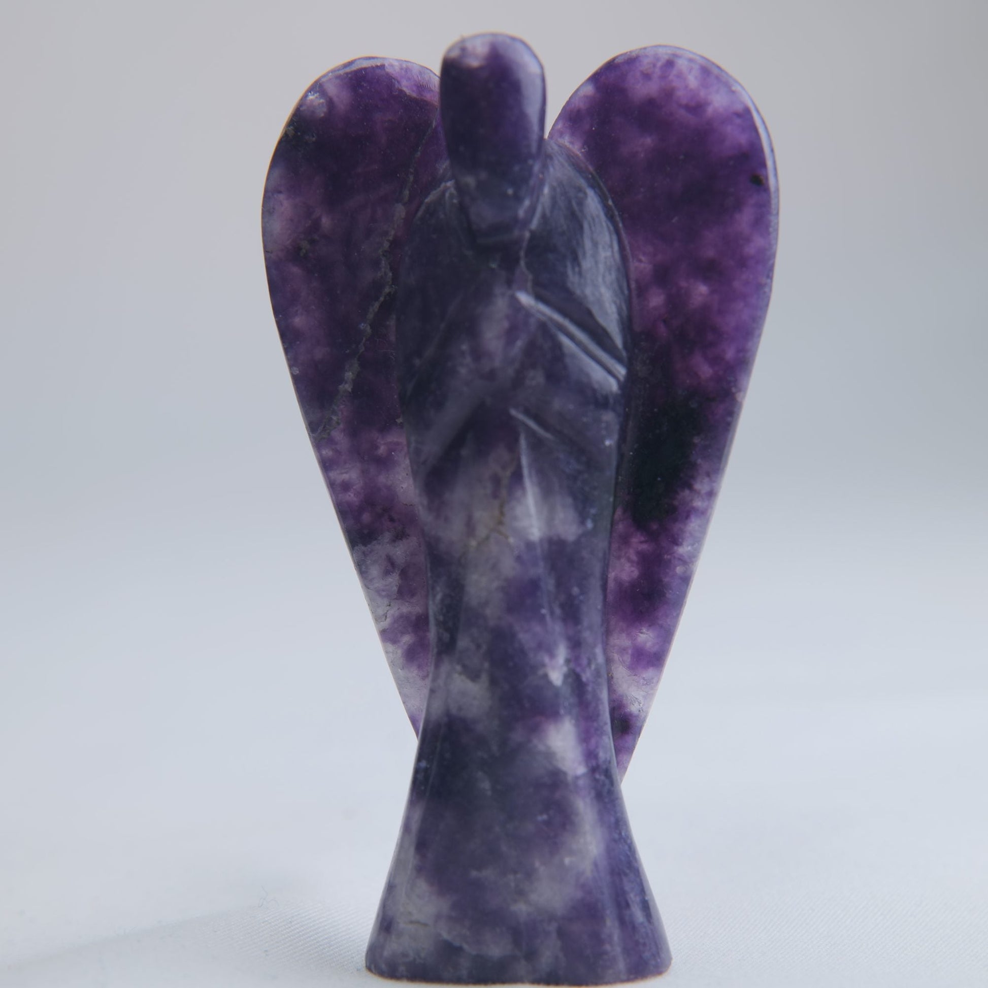Lepidolite Angel Carving 57g 80mm - Luna Panther
