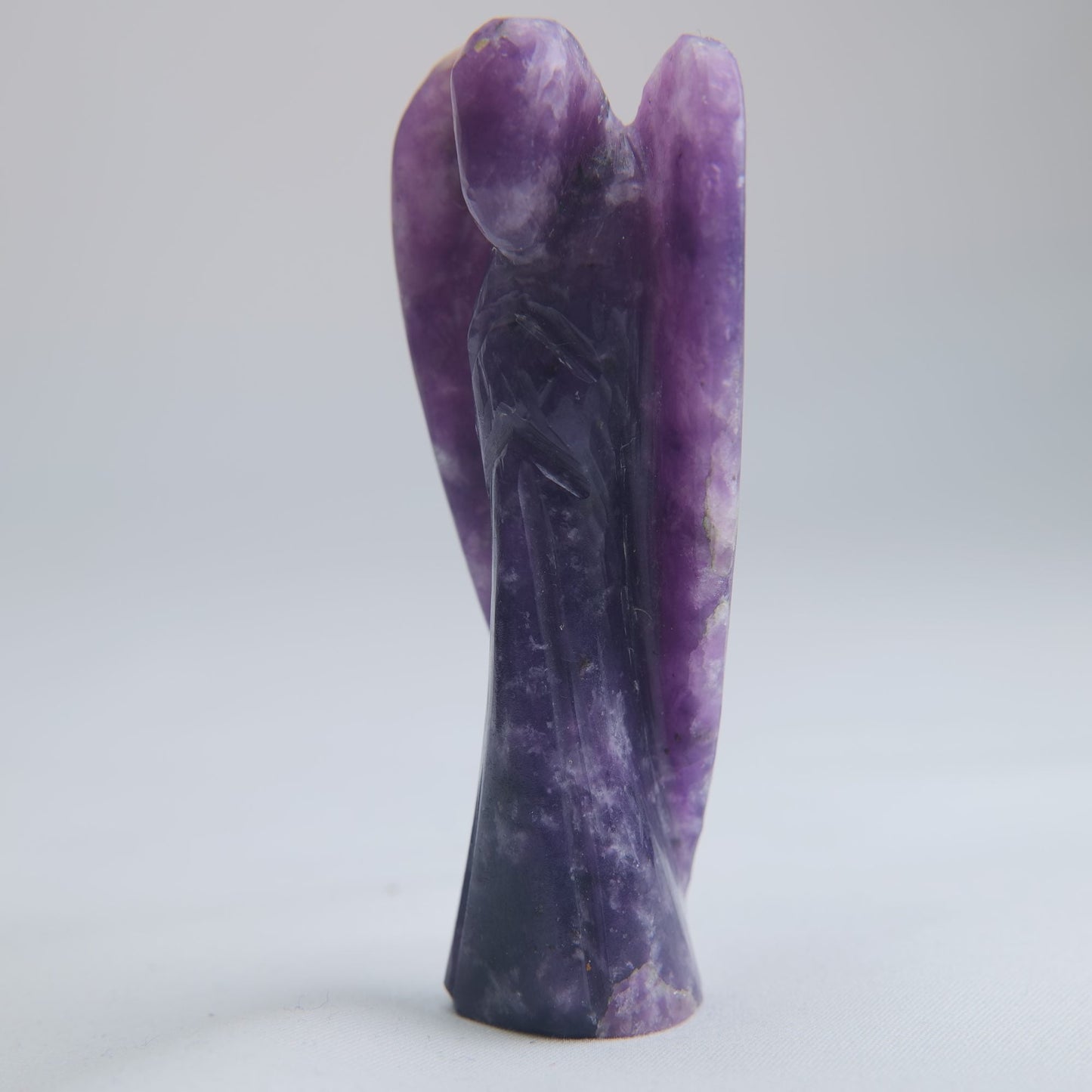 Lepidolite Angel Carving 60g 80mm - Luna Panther