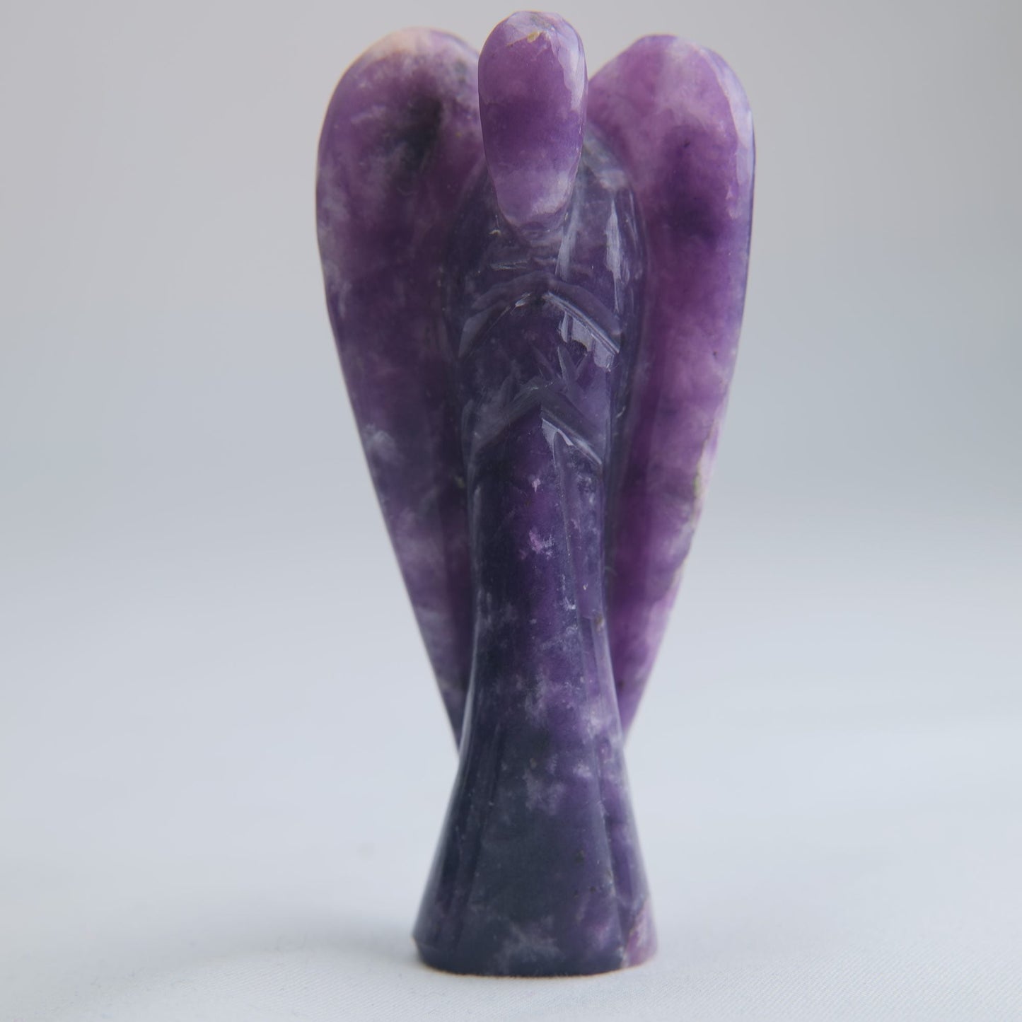 Lepidolite Angel Carving 60g 80mm - Luna Panther