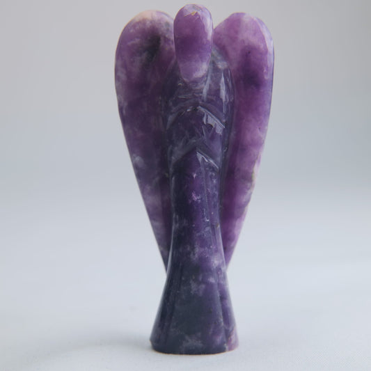 Lepidolite Angel Carving 60g 80mm - Luna Panther