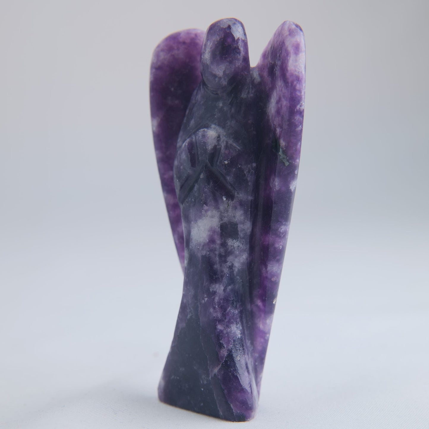 Lepidolite Angel Carving 67g 80mm - Luna Panther
