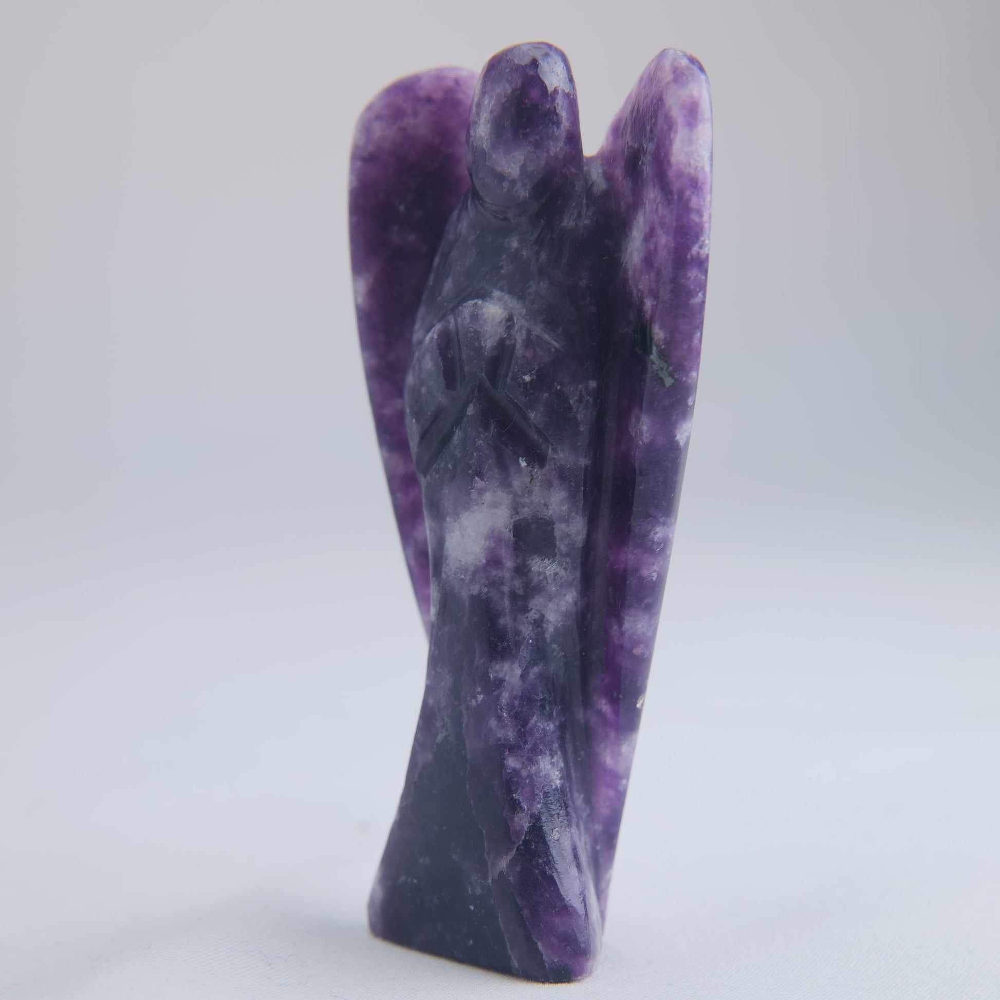 Lepidolite Angel Carving 67g 80mm - Luna Panther