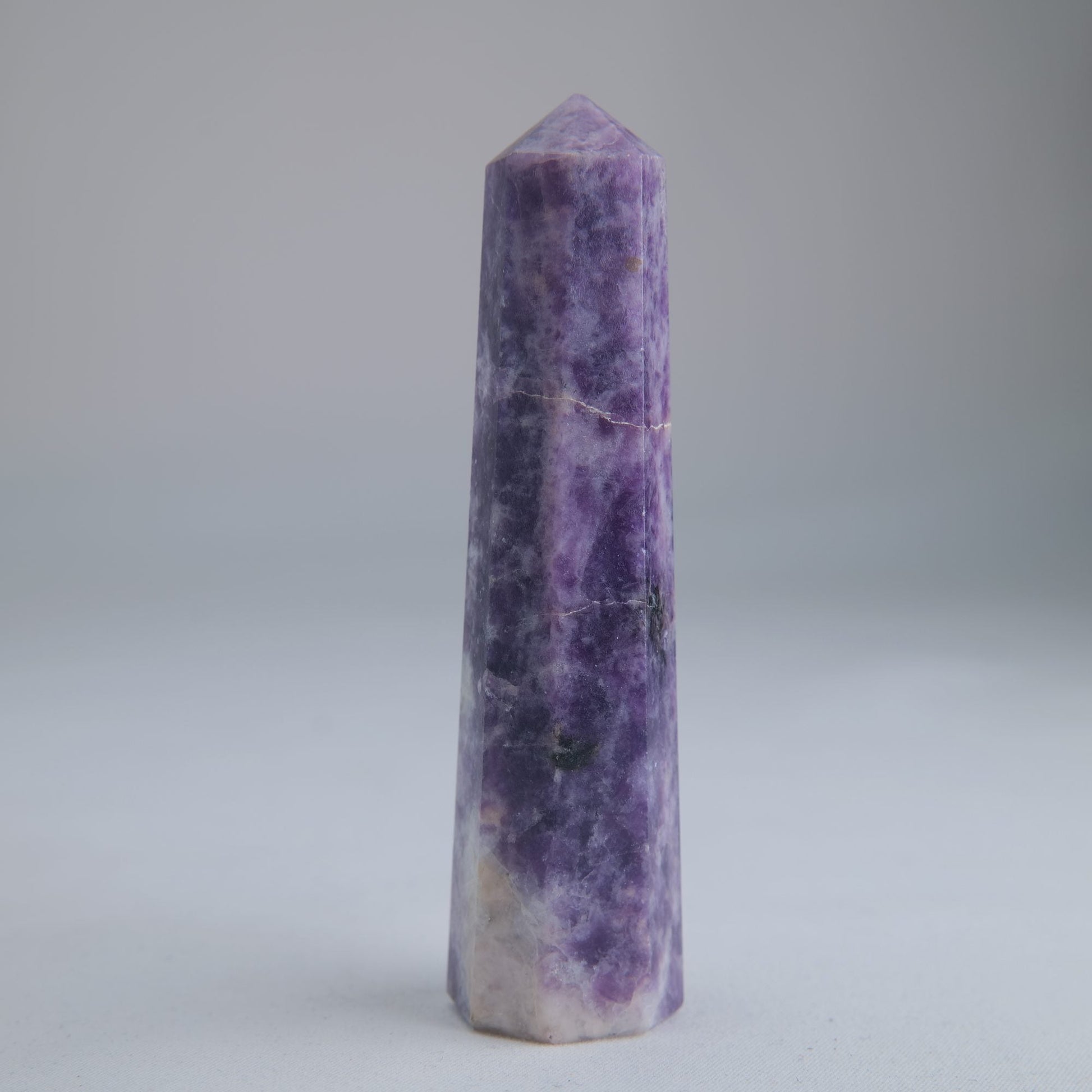 Lepidolite Obelisk 86g Crystal Tower - Luna Panther