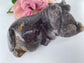 Polished Lepiodite Hand Carved Hippopotamus 469G featuring natural patterning and unique variations - Luna Panther