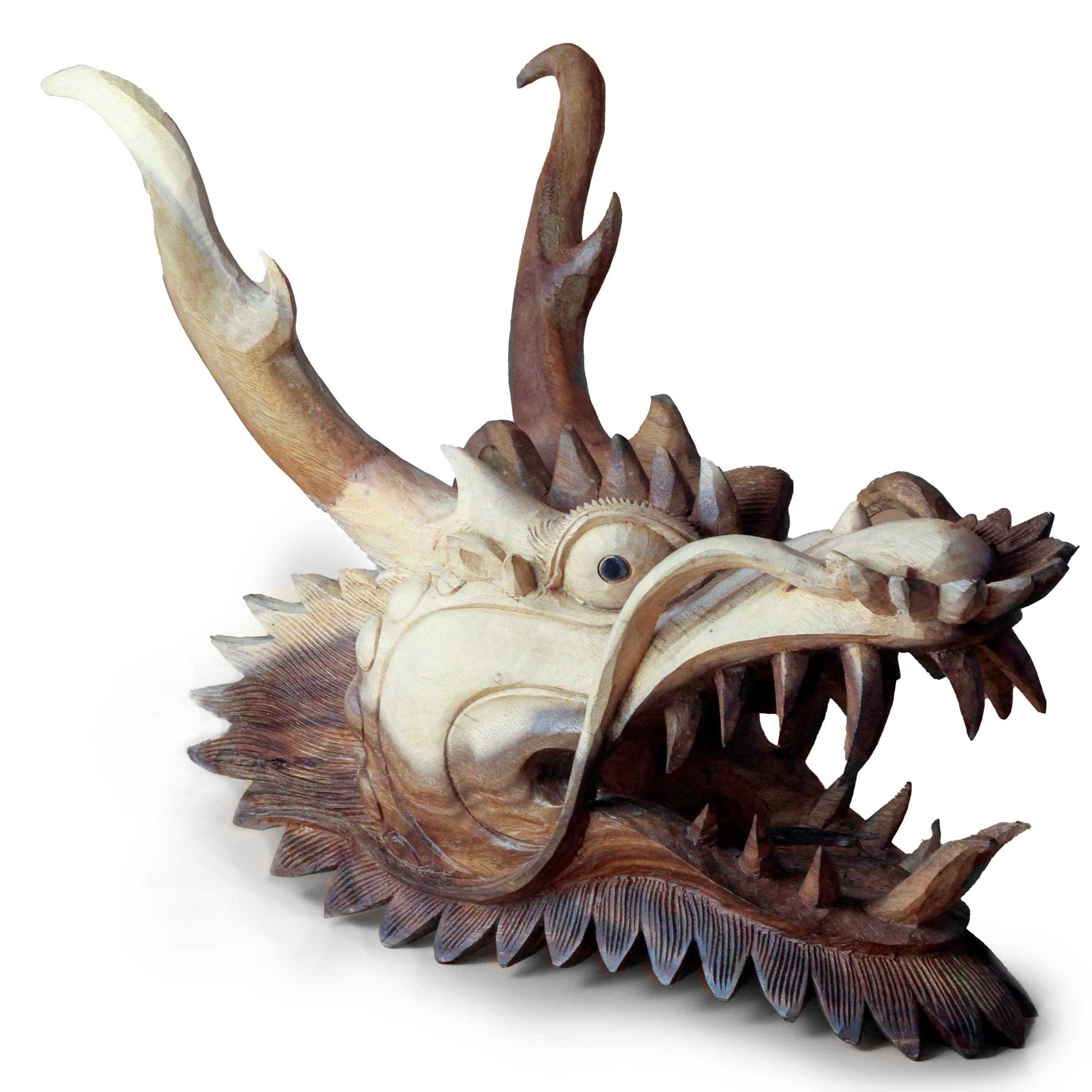 Polished Life Size Dragon Head Carving - 30cm featuring natural patterning and unique variations - Luna Panther