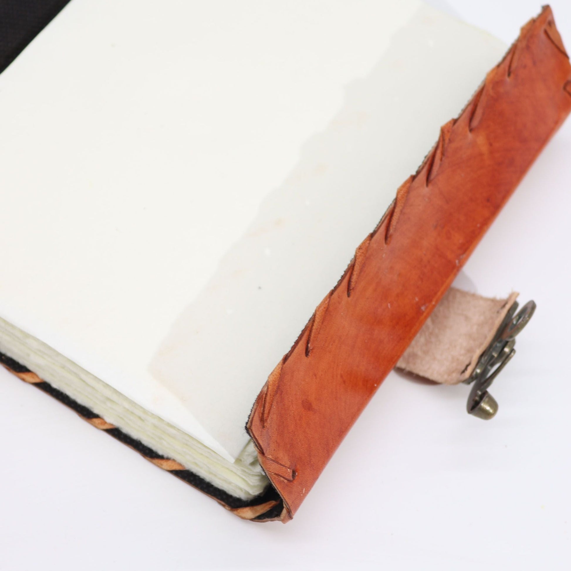 Light Brown Tan Book - Evil Eye Decor - 160 Deckle Edges Pages - 20x15cm - Luna Panther