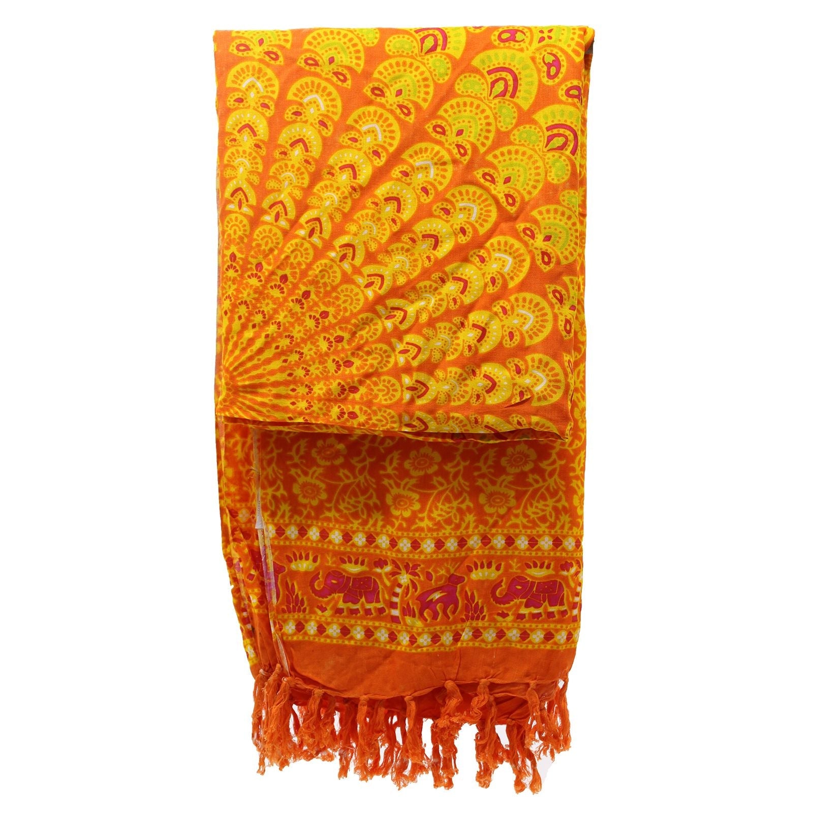 Lime Orange Mandala Sarongs - Luna Panther
