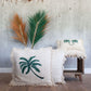 Linen Cushion Cover 45x45cm Palm Tree with Fringe - Luna Panther