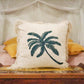 Linen Cushion Cover 60x60cm Palm Tree with Fringe - Luna Panther