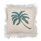 Linen Cushion Cover 60x60cm Palm Tree with Fringe - Luna Panther