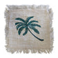 Linen Cushion Cover 60x60cm Palm Tree with Fringe - Luna Panther