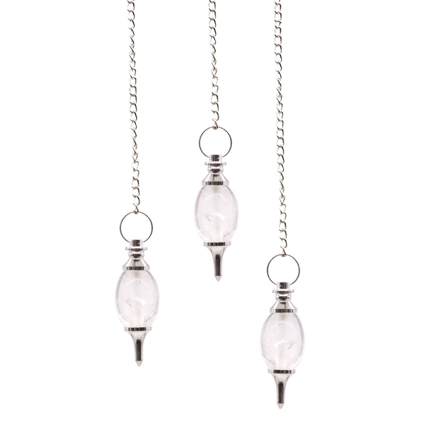 Polished Lingam Shaped Gemstone Pendulum - Rock Quartz featuring natural patterning and unique variations - Luna Panther