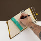 Lokta Bold Floral Bamboo Lock Notebook - Medium (15x12cm) - 45 Leaves - Mustard Brown - Luna Panther