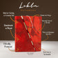 Lokta Bold Floral Bamboo Lock Notebook - Medium (15x12cm) - 45 Leaves - Ruby - Luna Panther