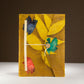Lokta Bold Floral Notebook - Large (21x15cm) - 45 Leaves - Includes Bookmark - Mustard Brown - Luna Panther