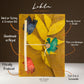 Lokta Bold Floral Notebook - Large (21x15cm) - 45 Leaves - Includes Bookmark - Mustard Brown - Luna Panther
