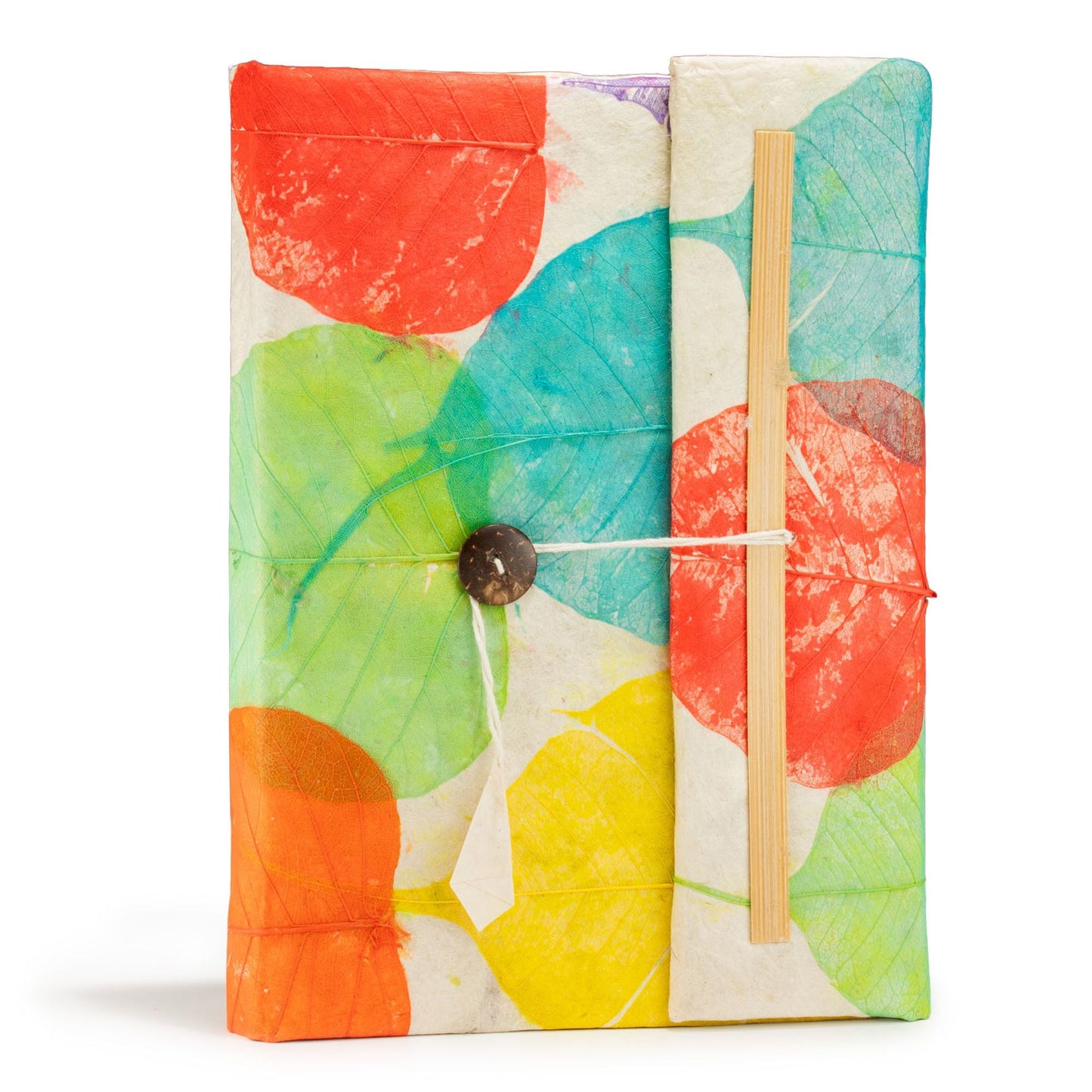 Lokta Colorful Leafs Notebook - Large (21x15cm) - 45 Leaves - Luna Panther