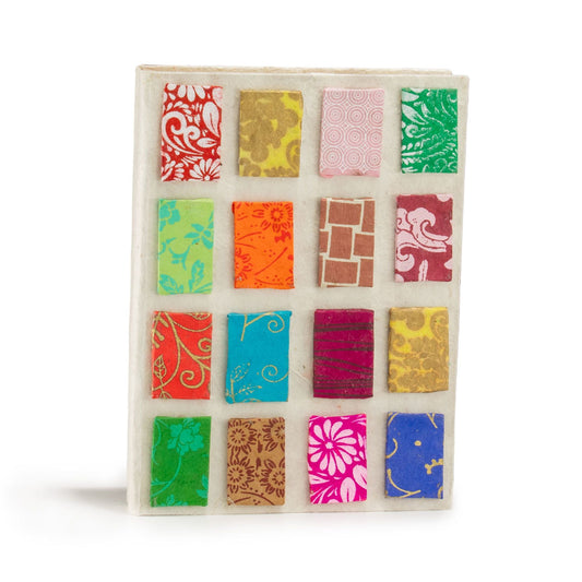 Lokta Mini Tiles Notebook - Medium (15x12cm) - 45 Leaves - Natural - Luna Panther