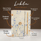 Lokta Mixed Blue Cotton Notebook - Medium (15x12cm) - 45 Leaves - Luna Panther