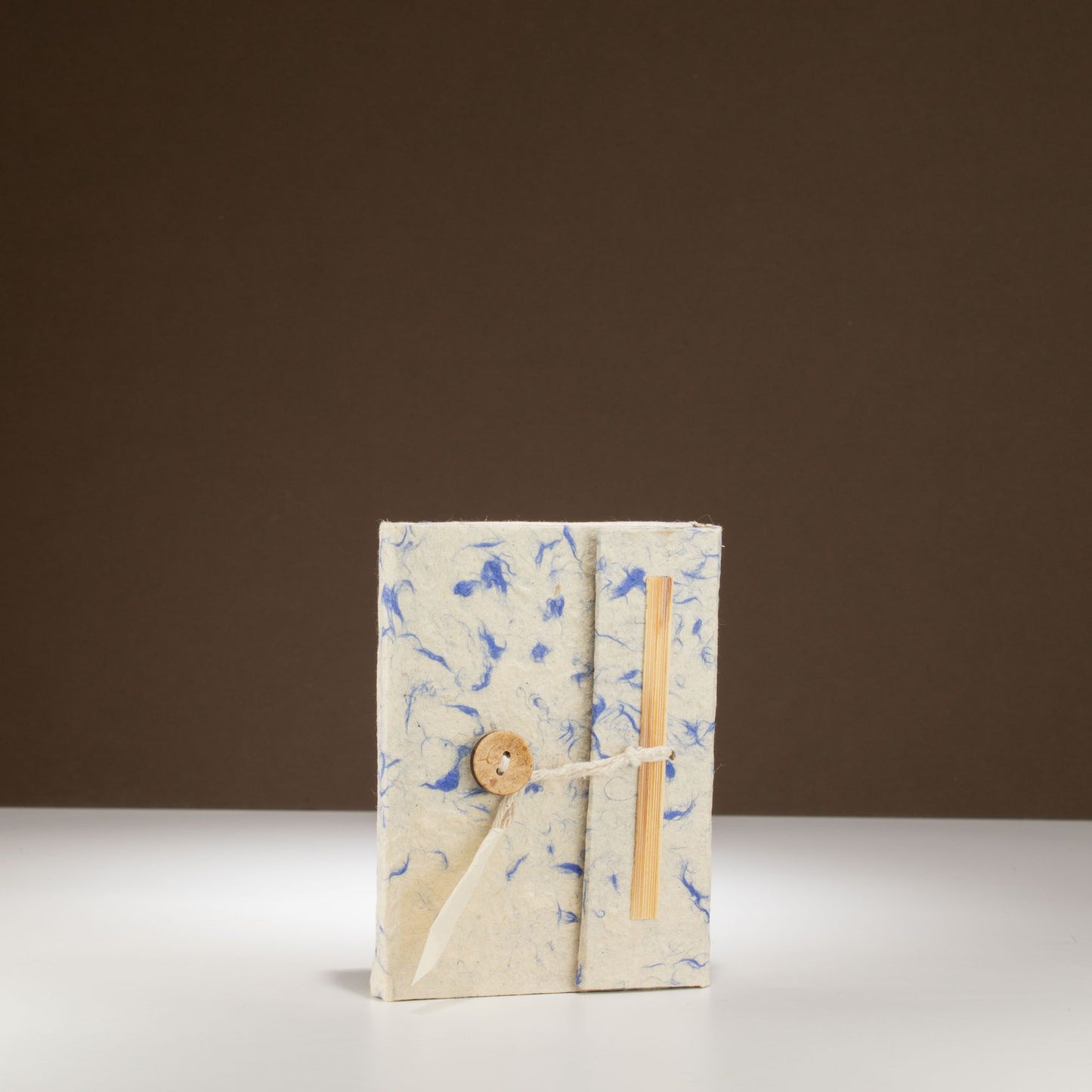 Lokta Mixed Blue Cotton Notebook - Mini (12x8cm) - 40 Leaves - Luna Panther