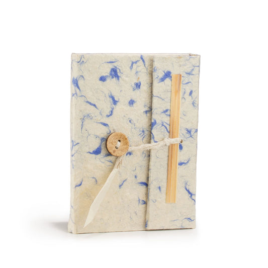 Lokta Mixed Blue Cotton Notebook - Mini (12x8cm) - 40 Leaves - Luna Panther alternate view