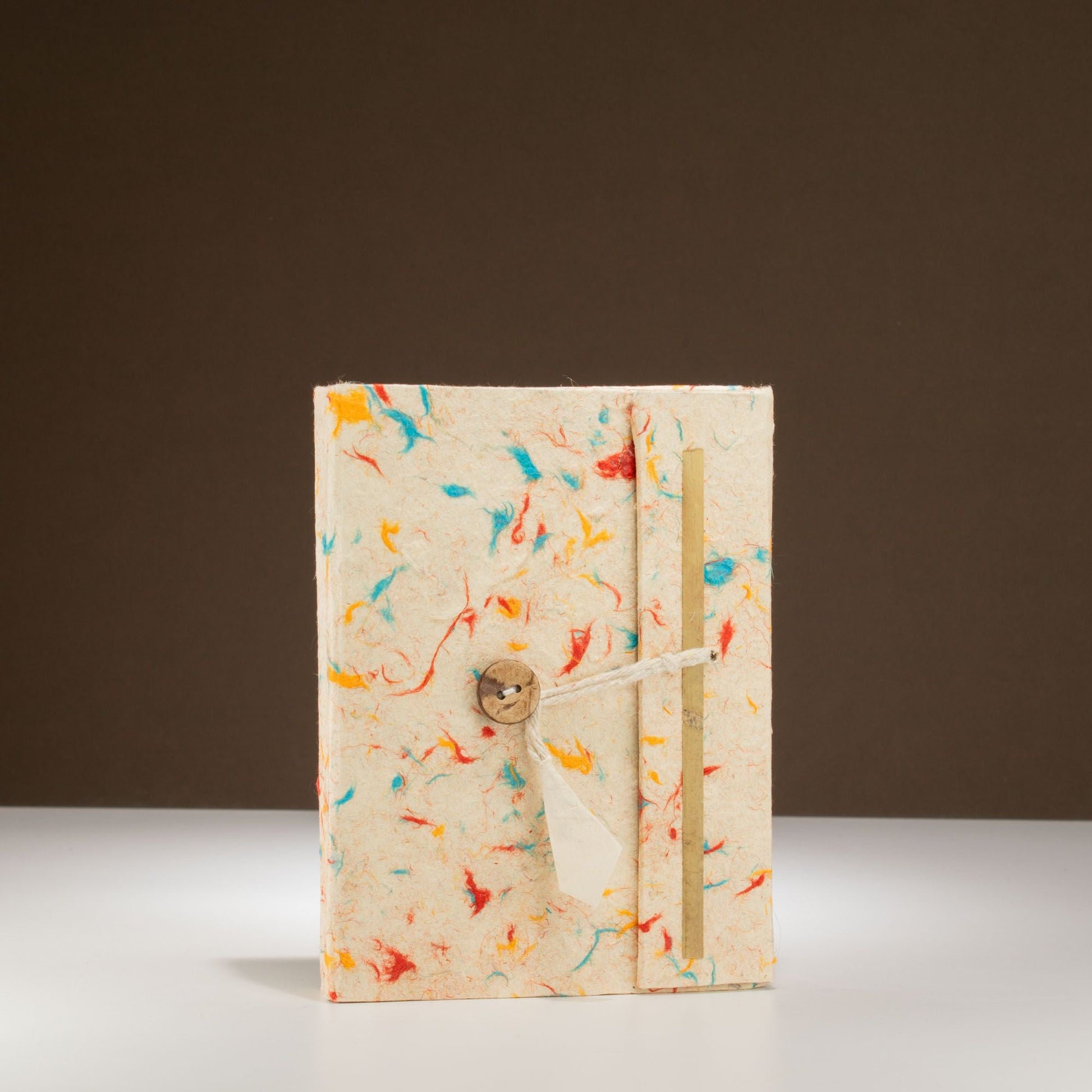 Lokta Mixed Colour Cotton Notebook - Medium (15x12cm) - 45 Leaves - Luna Panther