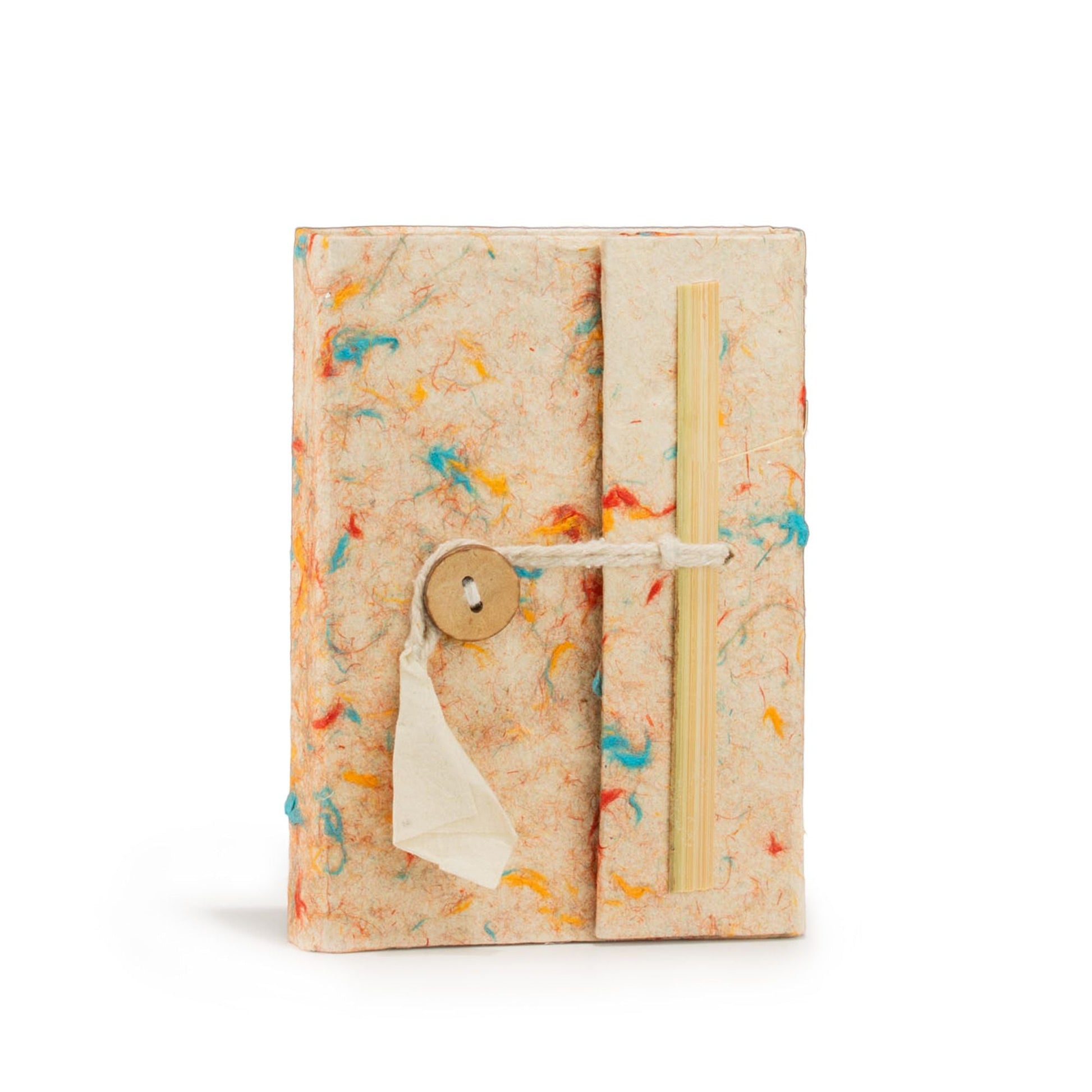 Lokta Mixed Colour Cotton Notebook - Mini (12x8cm) - 40 Leaves - Luna Panther