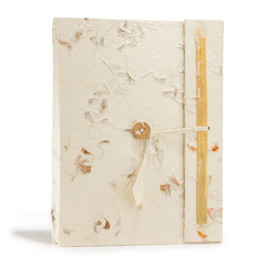 Lokta Mixed Flowers Notebook - Large (21x15cm) - 45 Leaves - Includes Bookmark - Luna Panther