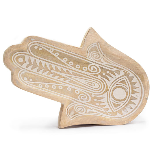 Long Tray 30x20.5x2.5cm - Hamsa Whitewash - Luna Panther