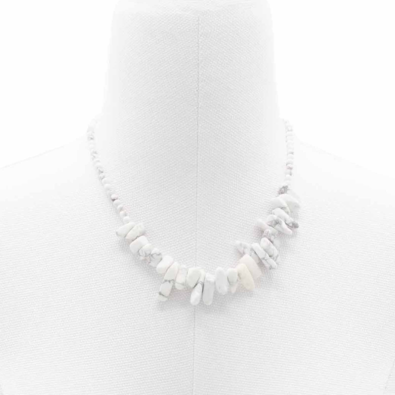 Longstone Gem Necklace - White Jasper - Luna Panther