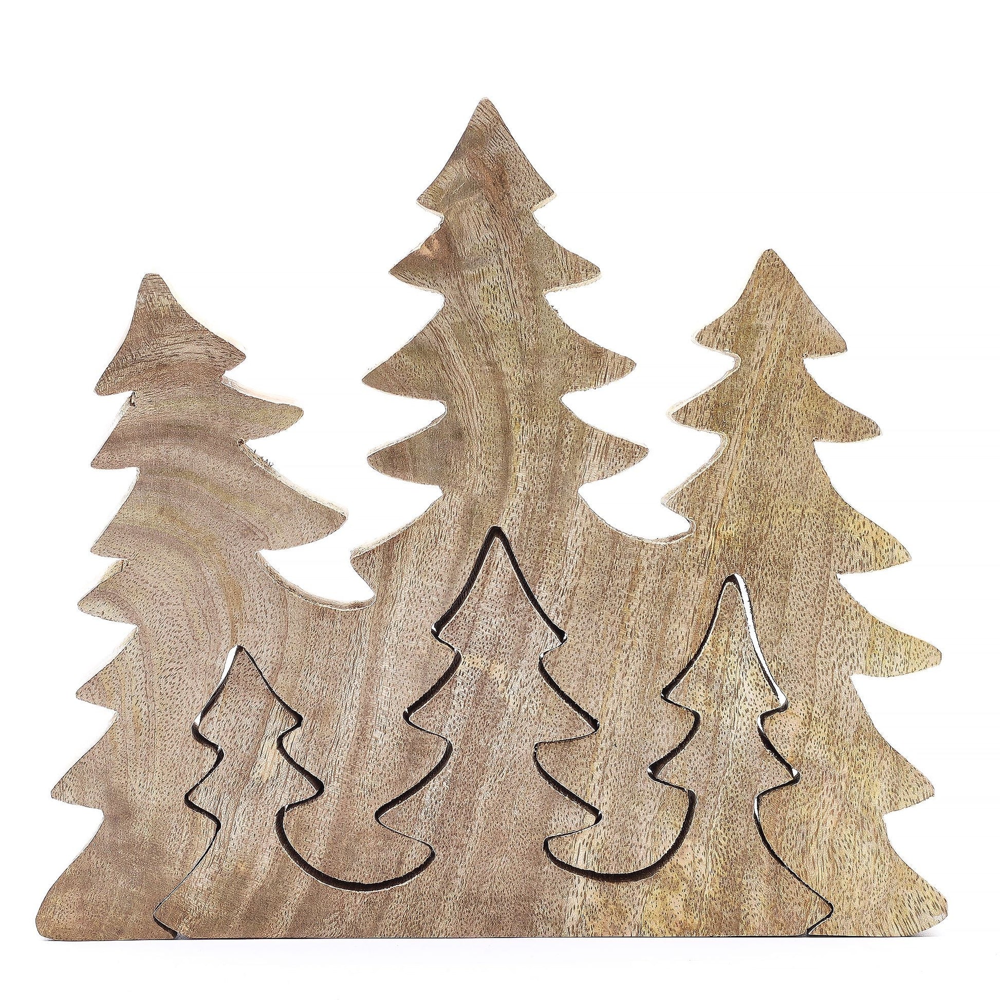 Lost in the Forest - Three Trees 3D Wooden Decoration - 20x23cm - Luna Panther