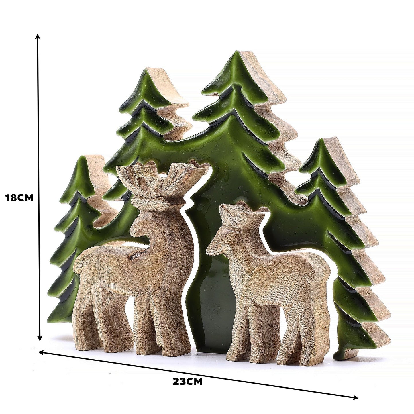 Lost in the Forest - Two Deer in the Forest 3D Wooden Decoration - 18x23cm - Luna Panther