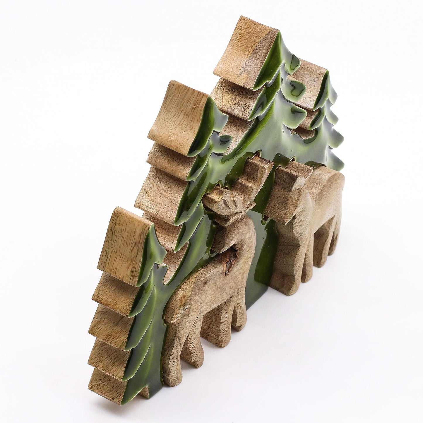 Lost in the Forest - Two Deer in the Forest 3D Wooden Decoration - 18x23cm - Luna Panther