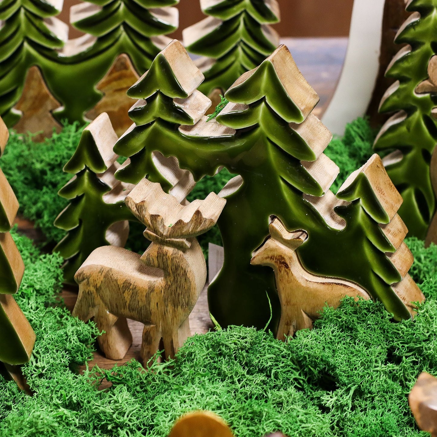 Lost in the Forest - Two Deer in the Forest 3D Wooden Decoration - 18x23cm - Luna Panther