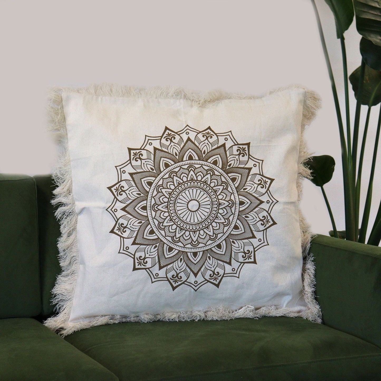 Lotus Mandala Cushion Cover - 60x60cm - bronze - Luna Panther