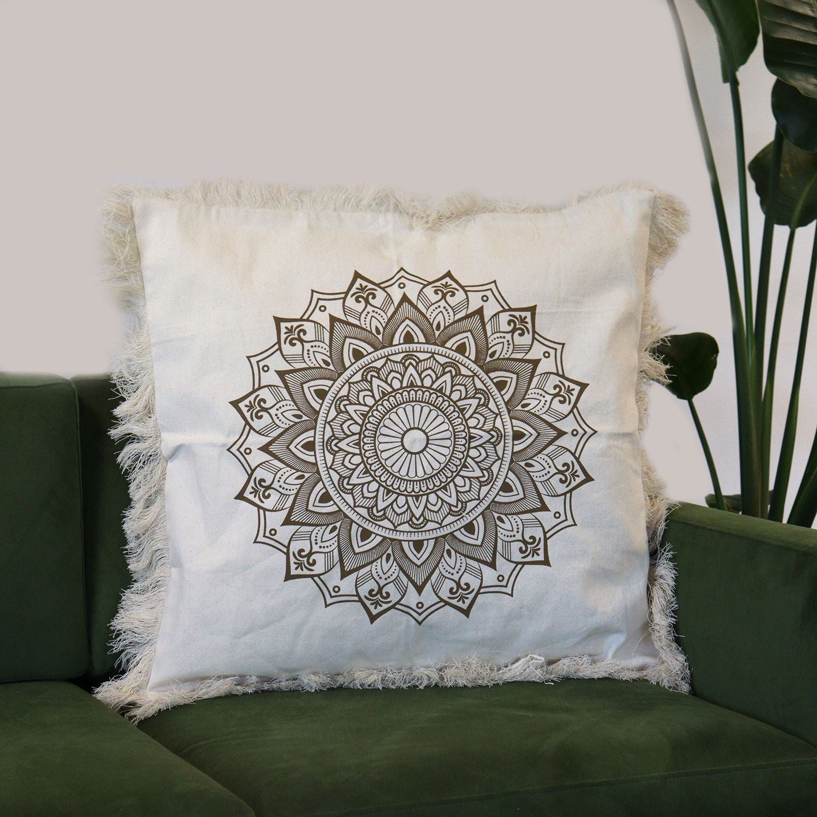 Lotus Mandala Cushion Cover - 60x60cm - bronze - Luna Panther