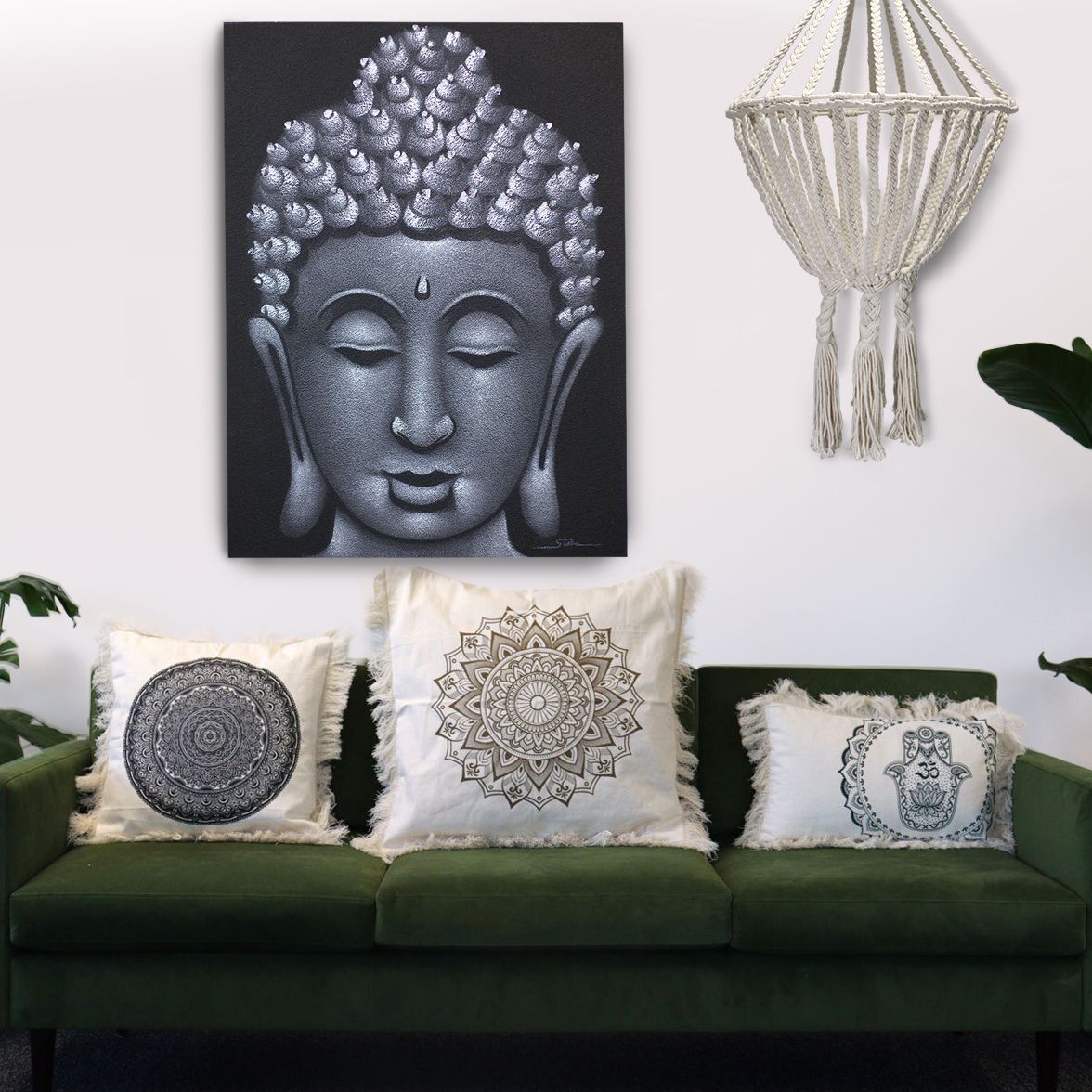 Lotus Mandala Cushion Cover - 60x60cm - bronze - Luna Panther