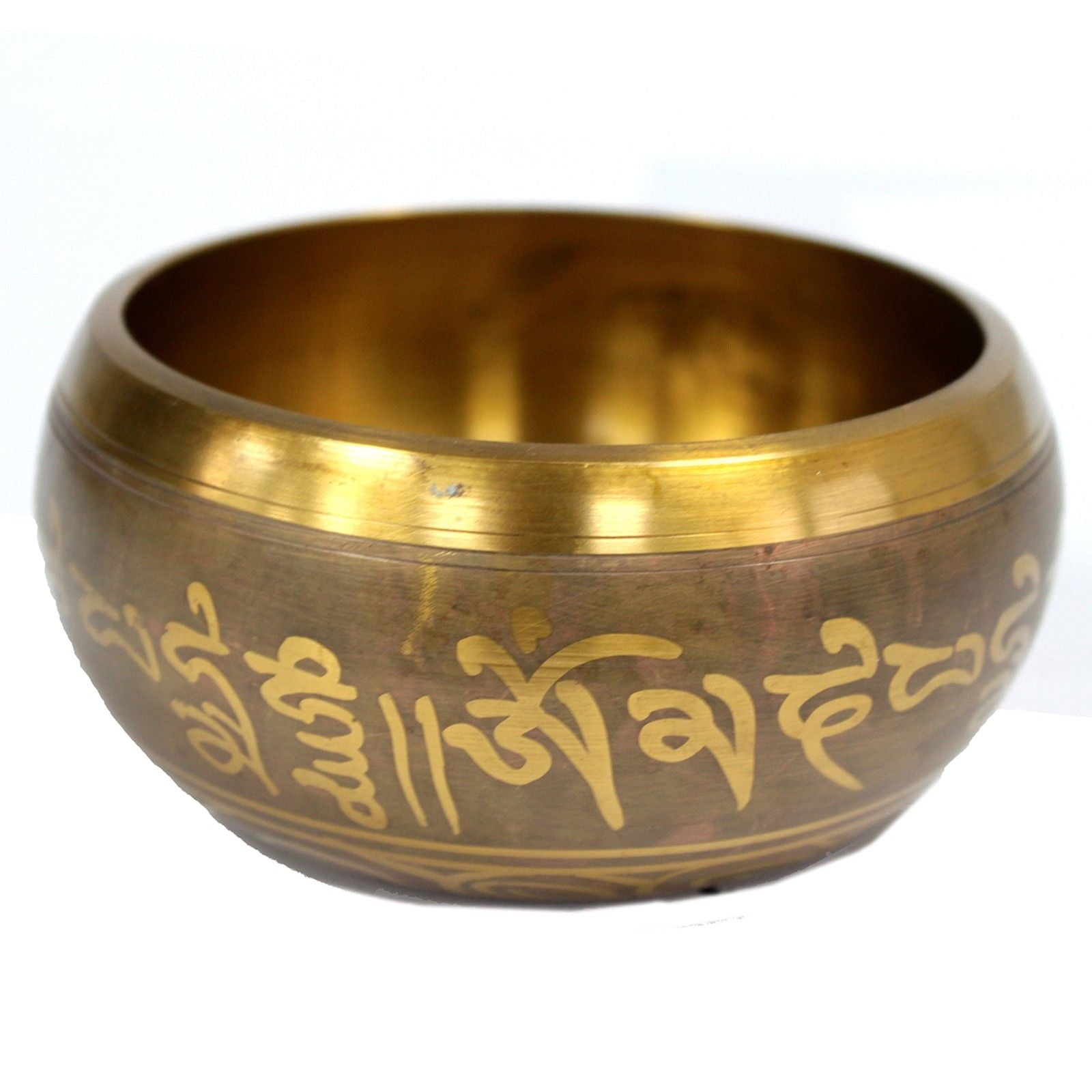 Polished Lrg Five Buddha Singing Bowl featuring natural patterning and unique variations - Luna Panther