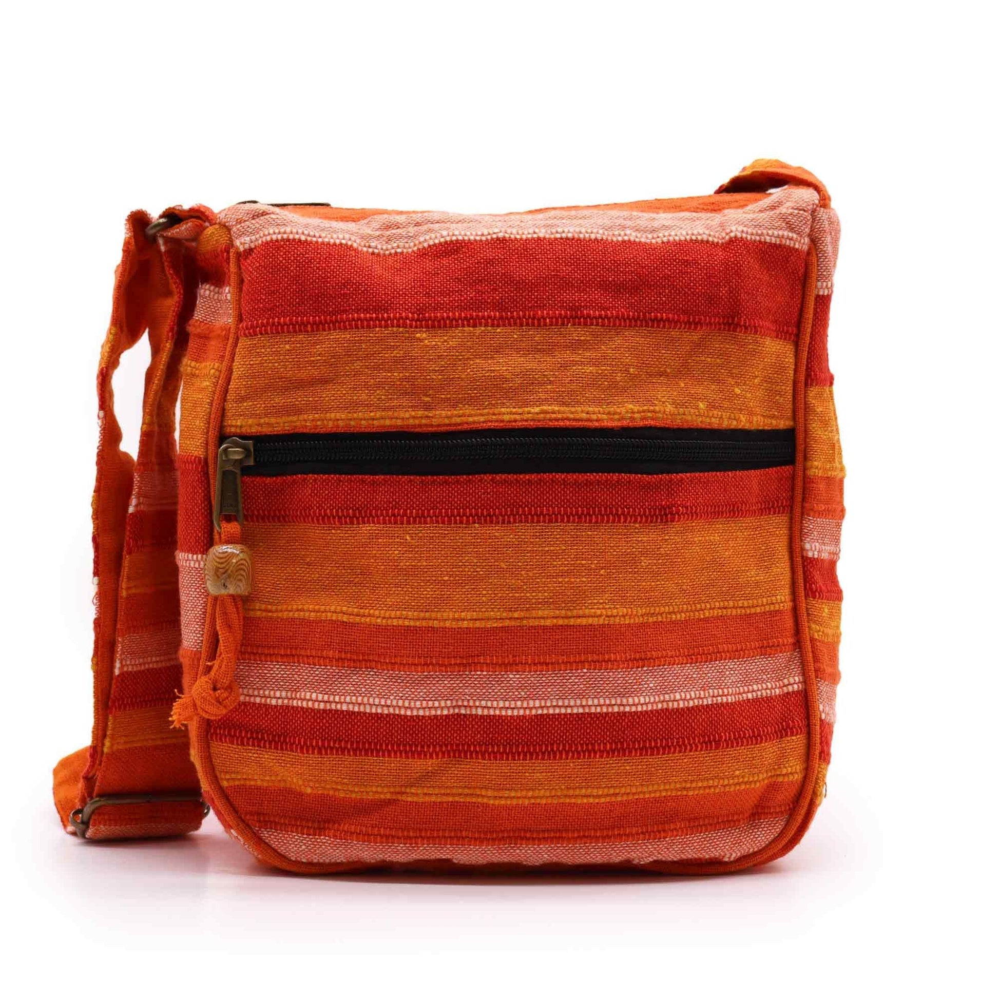 Polished Lrg Nepal Sling Bag (Adjustable Strap) - Sunrise Orange featuring natural patterning and unique variations - Luna Panther