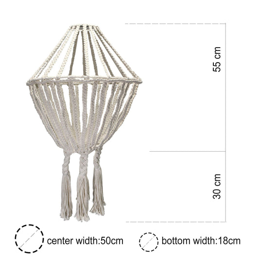 Macrame Large Drop Chandelier - Black - Luna Panther alternate view