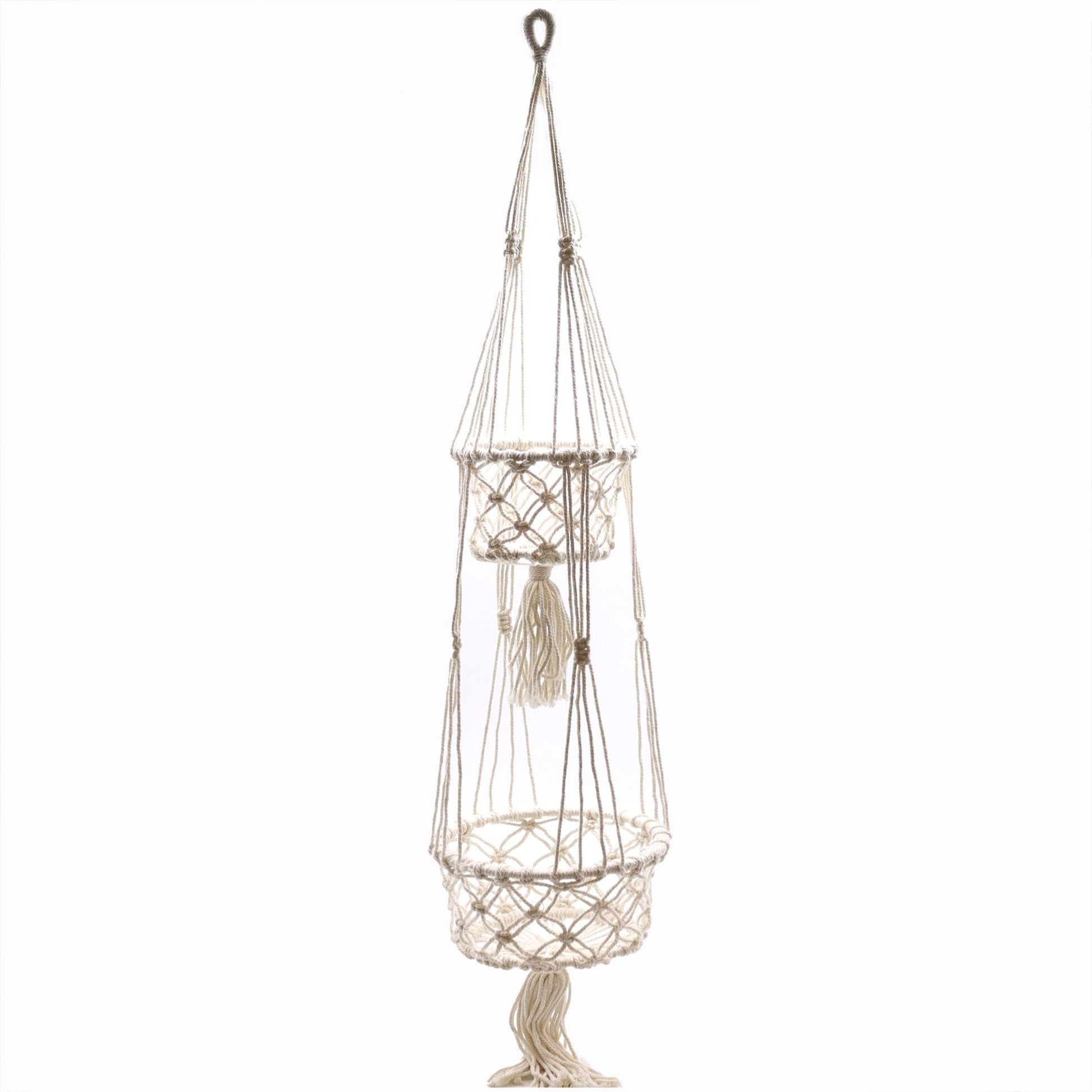 Macrame Pot Holder - Double Holder - Luna Panther