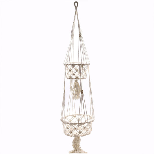 Macrame Pot Holder - Double Holder - Luna Panther