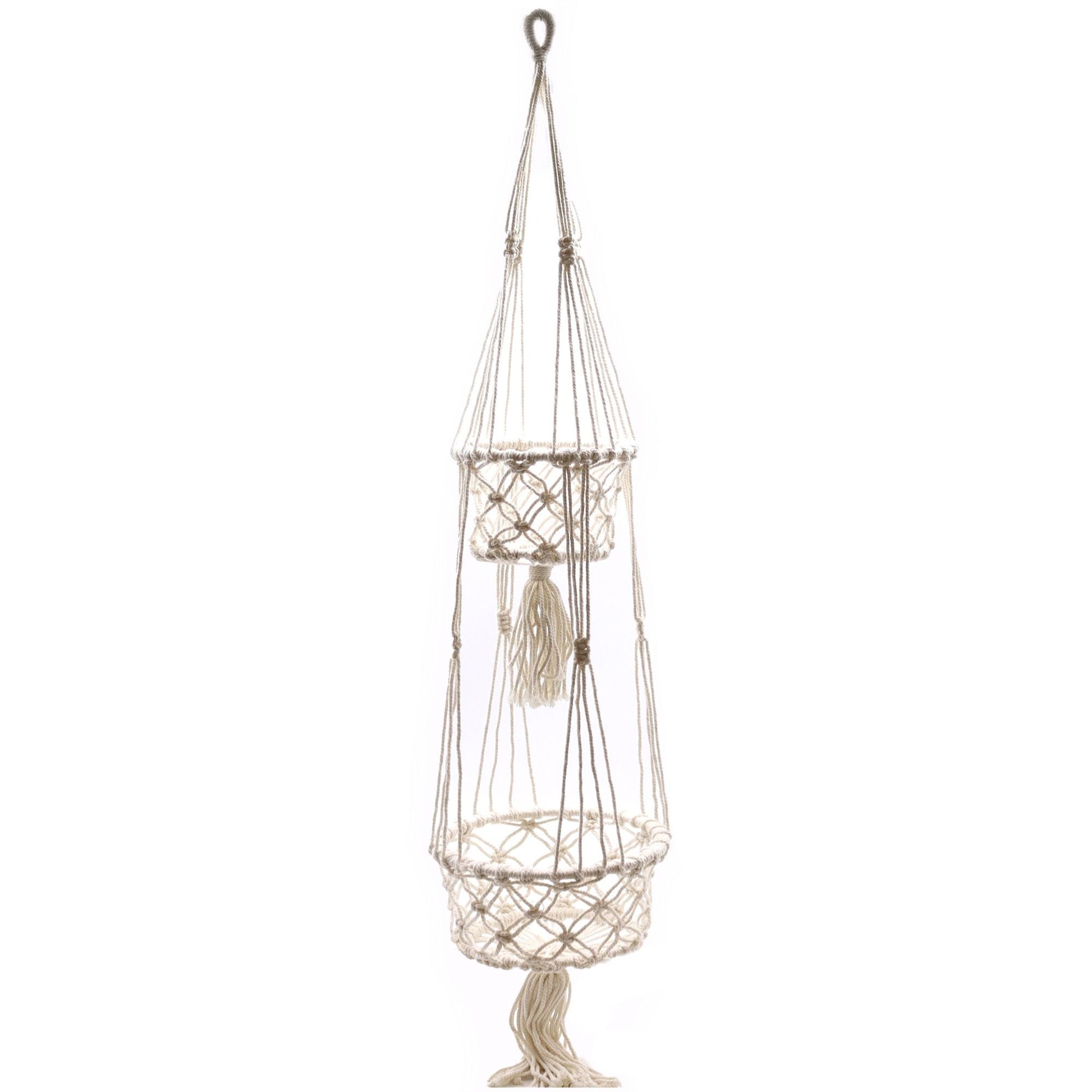 Macrame Pot Holder - Double Holder - Luna Panther